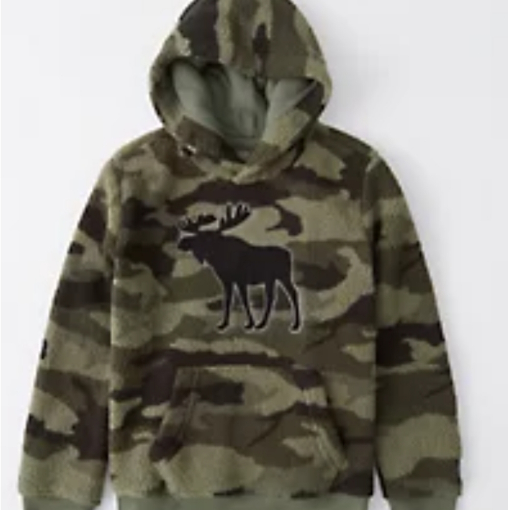 Abercrombie kids boys/girls Sherpa fleece icon hoodie. Size 13/14